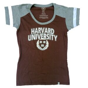 '47 Brand Harvard Womens Crimson Red Ringer T Shirt Size Small Varsity Stripe